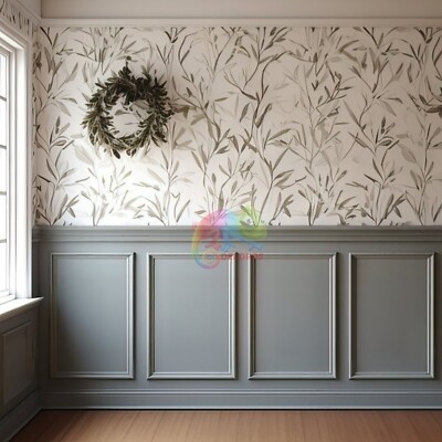Wall Molding Kit: Blue Gray Picture Frame Wainscoting