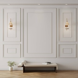 Wall Molding Kit: Layered Peel and Stick Wainscoting