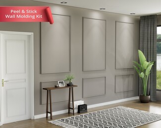 Wall Molding Kit: Monochromatic Taupe Entryway Decor