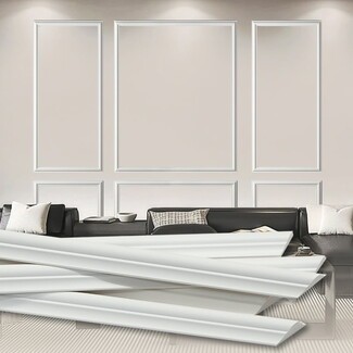Wall Molding Kit: Pre-Cut White Picture Frame Segment