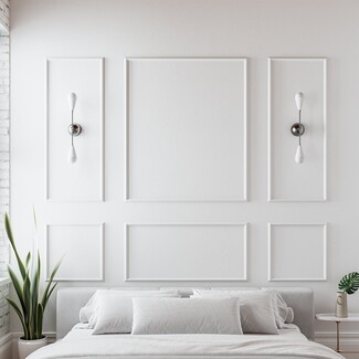 Wall Molding Kit: Symmetrical Six Panel Bedroom Trim