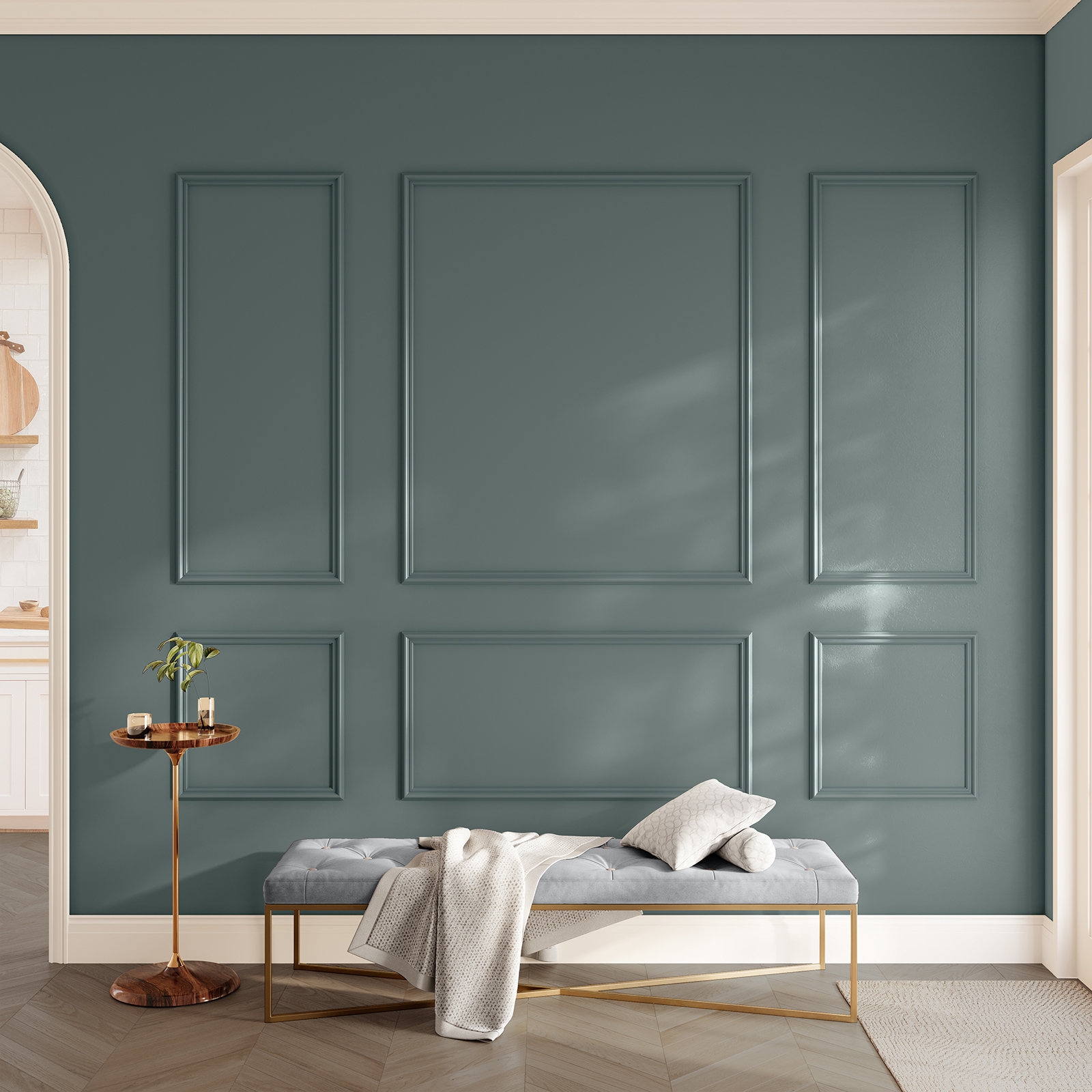 Wall Molding Kit: Teal Blue Six Frame Accent Wall Set