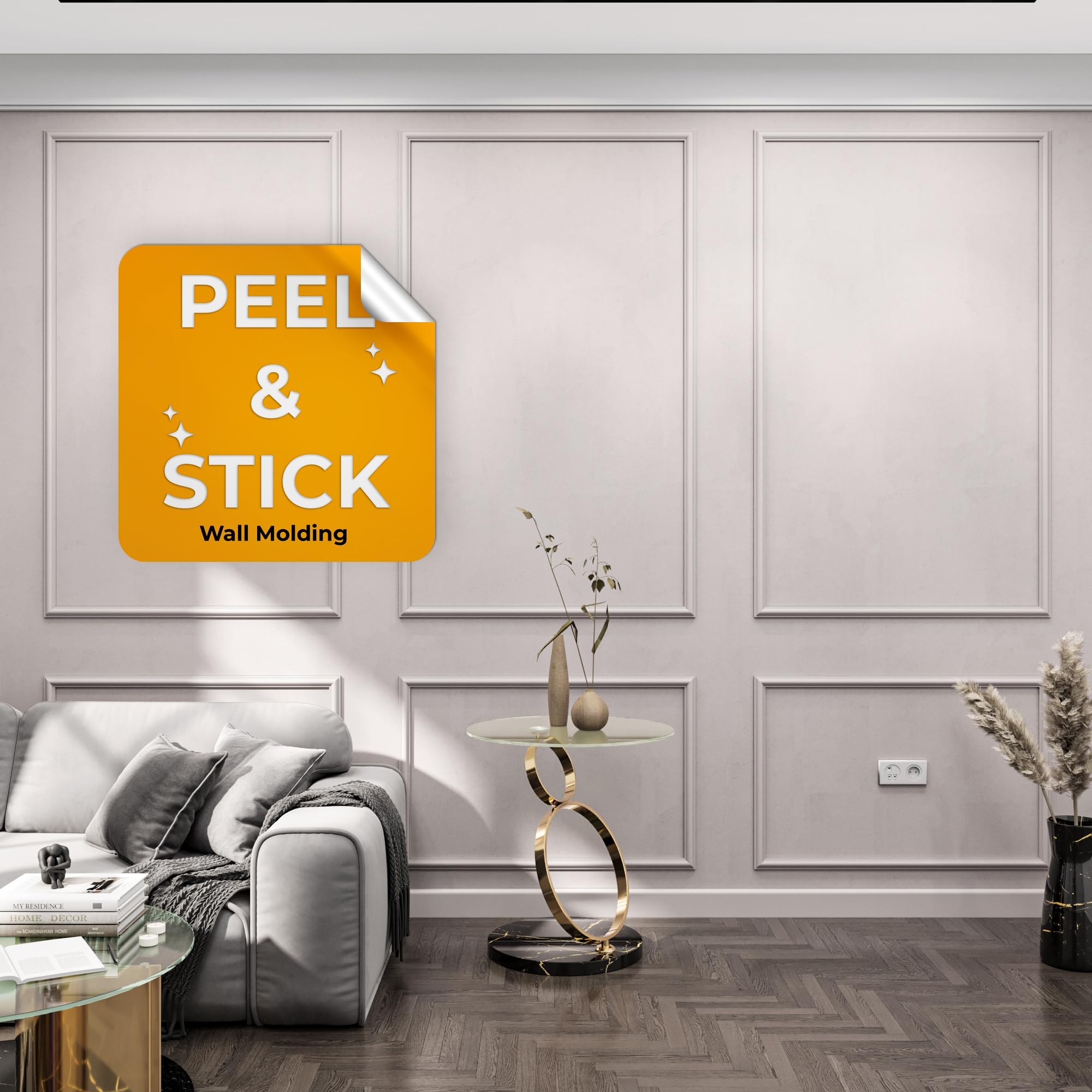 Wall Molding: Paintable Peel and Stick Pre-Cut Frames
