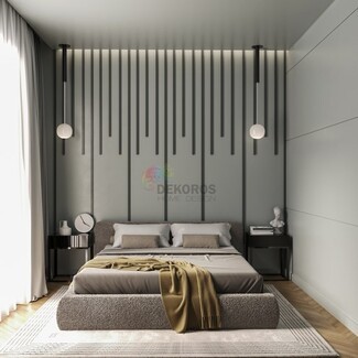 Wall Molding: Staggered Vertical Slat Paintable Trim