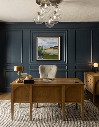 Wall Moulding Kit: Raised Navy Blue Home Office Accent