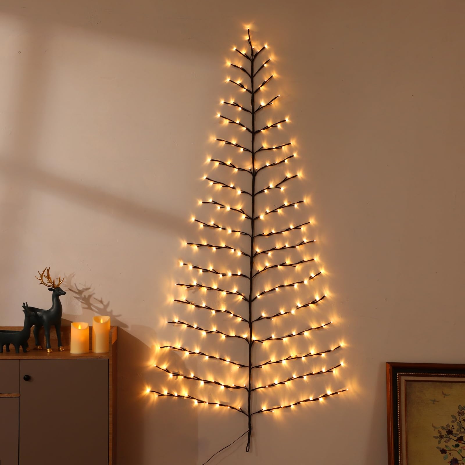 Wall Mounted Tree Lights with Warm LEDs and Slim Silhouette