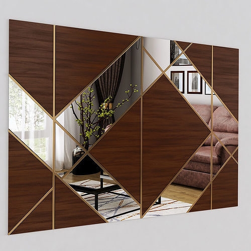 Wall Paneling: Geometric Mirror Fusion for Accent Wall Decor