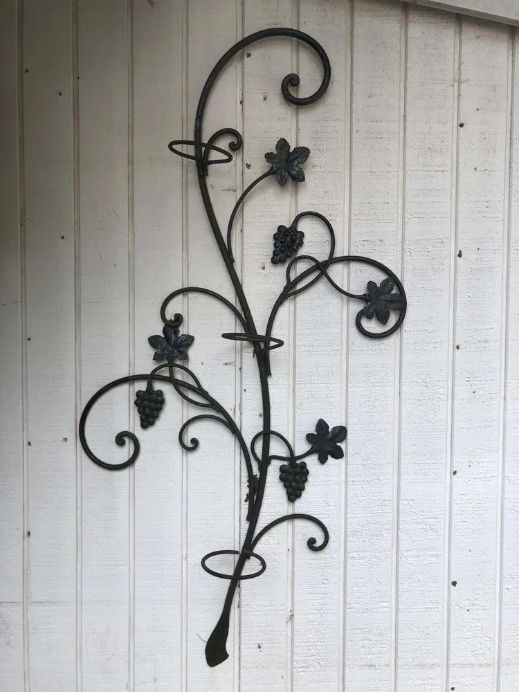 Wall Planter Grapevine Motif Pot Rustic Garden Wall Decor