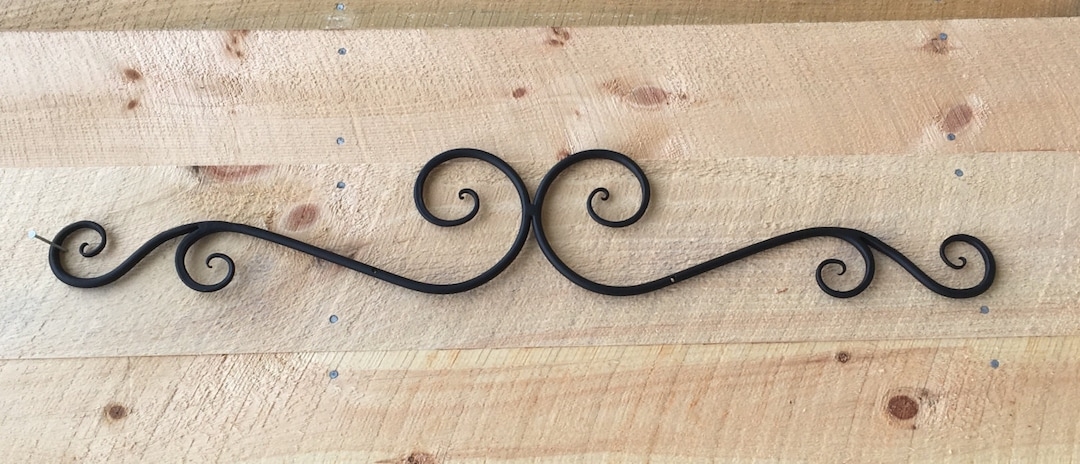 Wall Scroll Matte Black Central Spirals Scrollwork Pediment