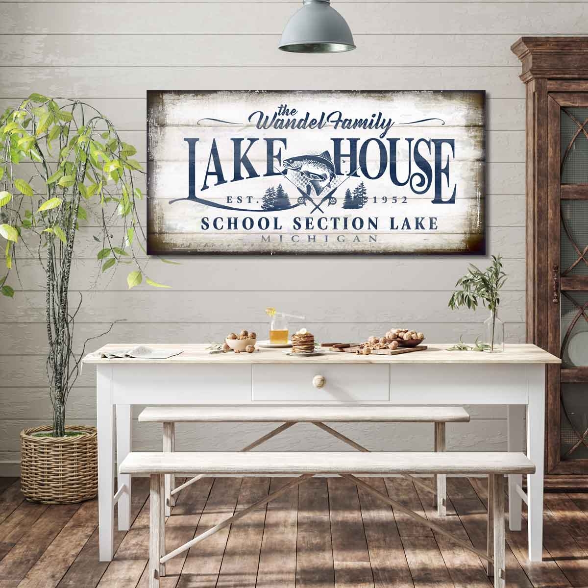 Wall Sign Oversized Proportions Custom Lake House Decor