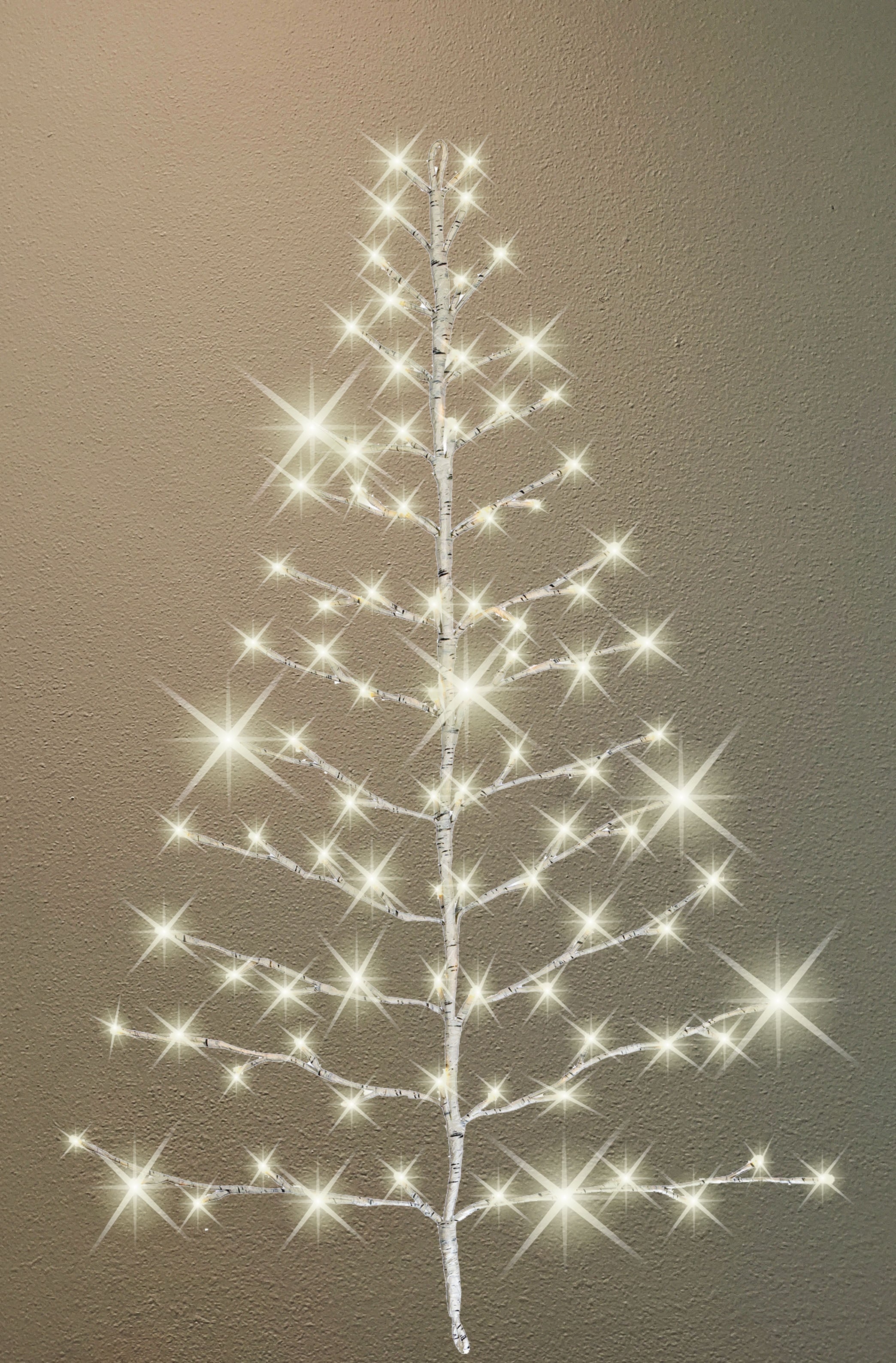 Wall Tree White Birch Texture and Battery Operated Lights