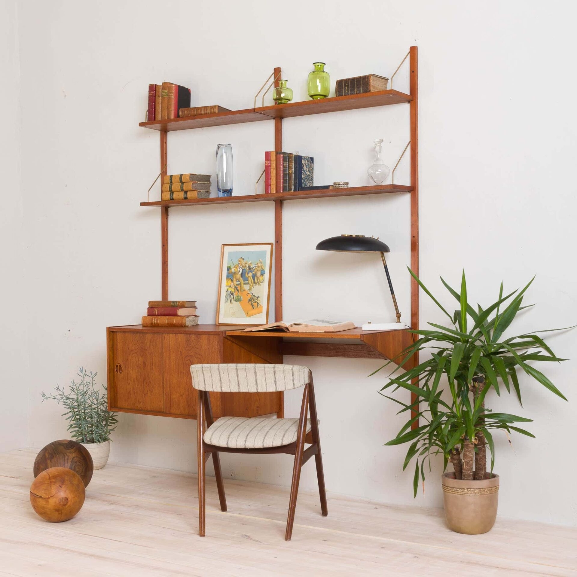 Wall Unit in Teak Brown for Danish Modern Modular Workspaces