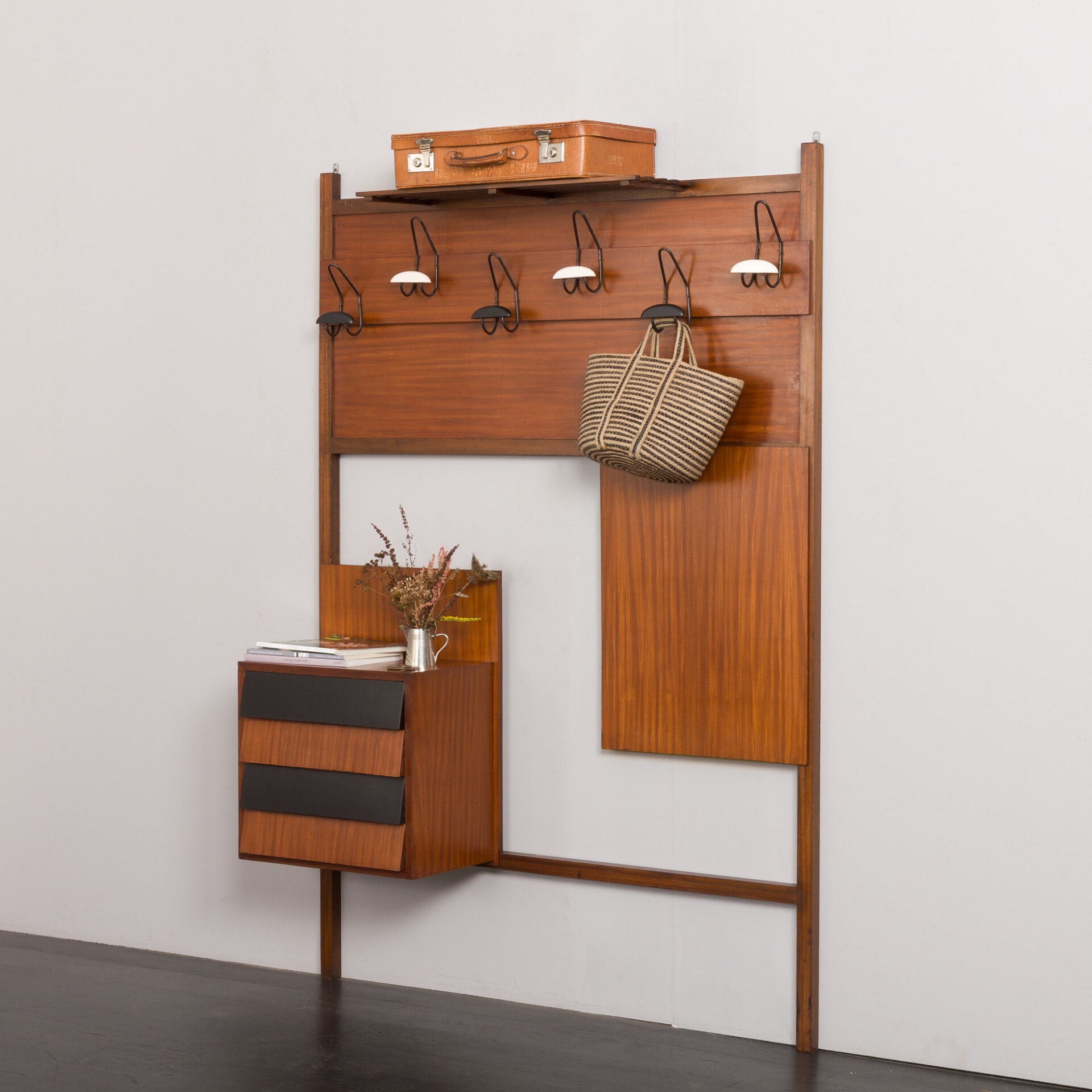 Wall Unit with Two Tone Drawers and Floating Drawer Storage