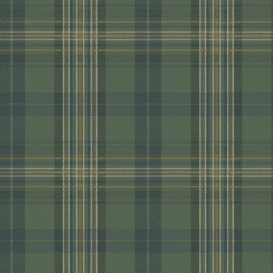 Wallpaper Woven Texture Effect Sage Austin Tartan
