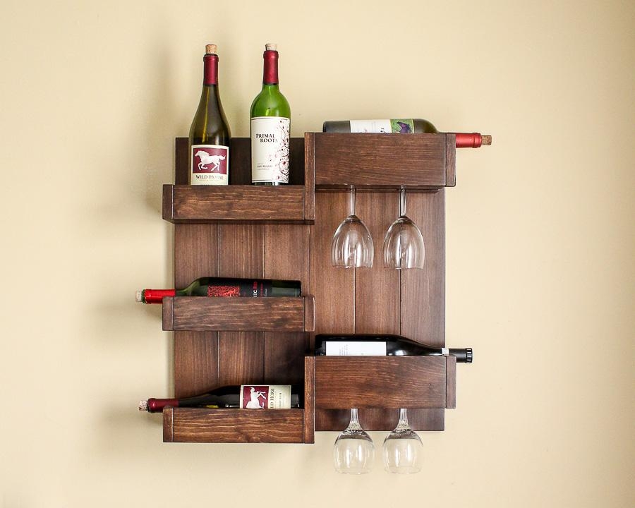 Wine Rack: Dual Orientation Storage with Tiered Design