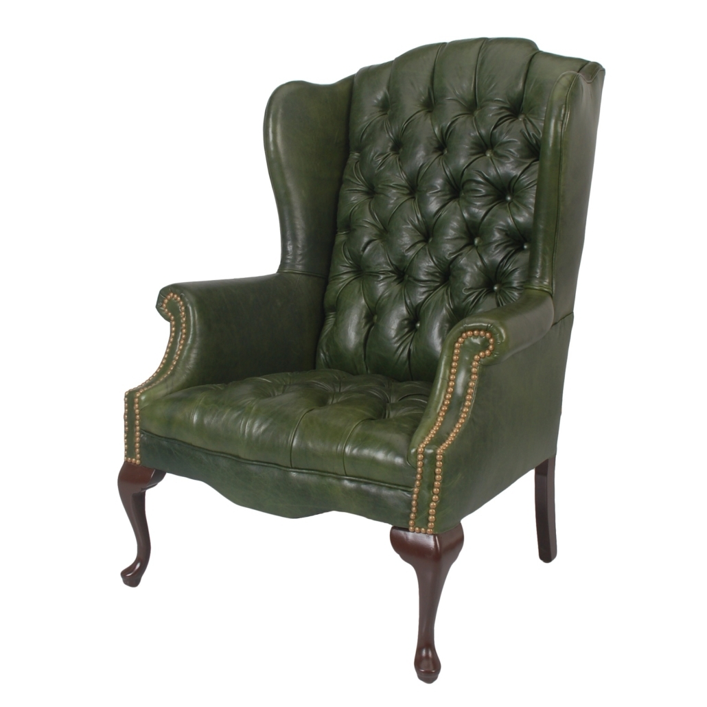 Wingback Chair Forest Scalloped Top Library Seating