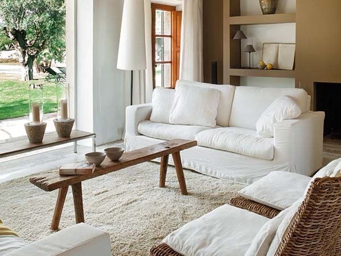 Wooden Bench Distressed Wood Finish Splayed Leg Bench