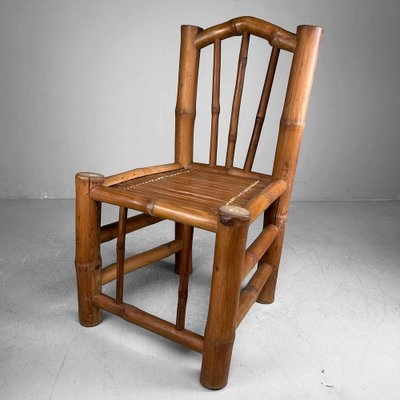 Accent Chair Bamboo Construction Rustic Spindle Back