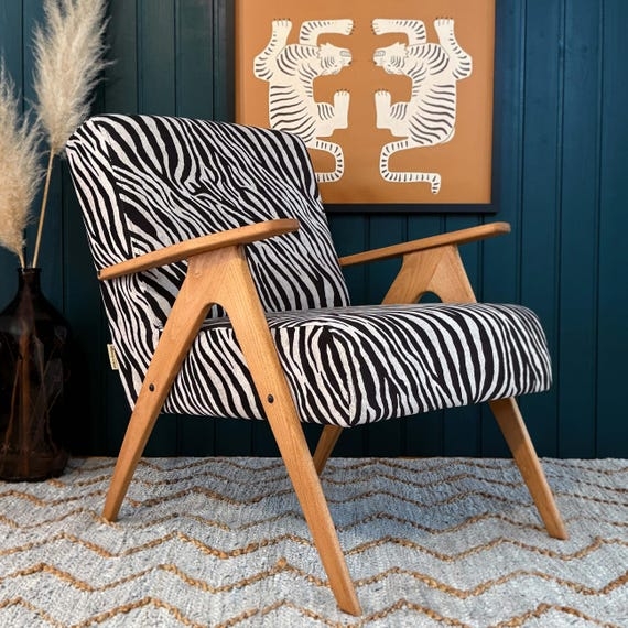 Accent Chair Beech Wood Frame Mid Century Modern Seating