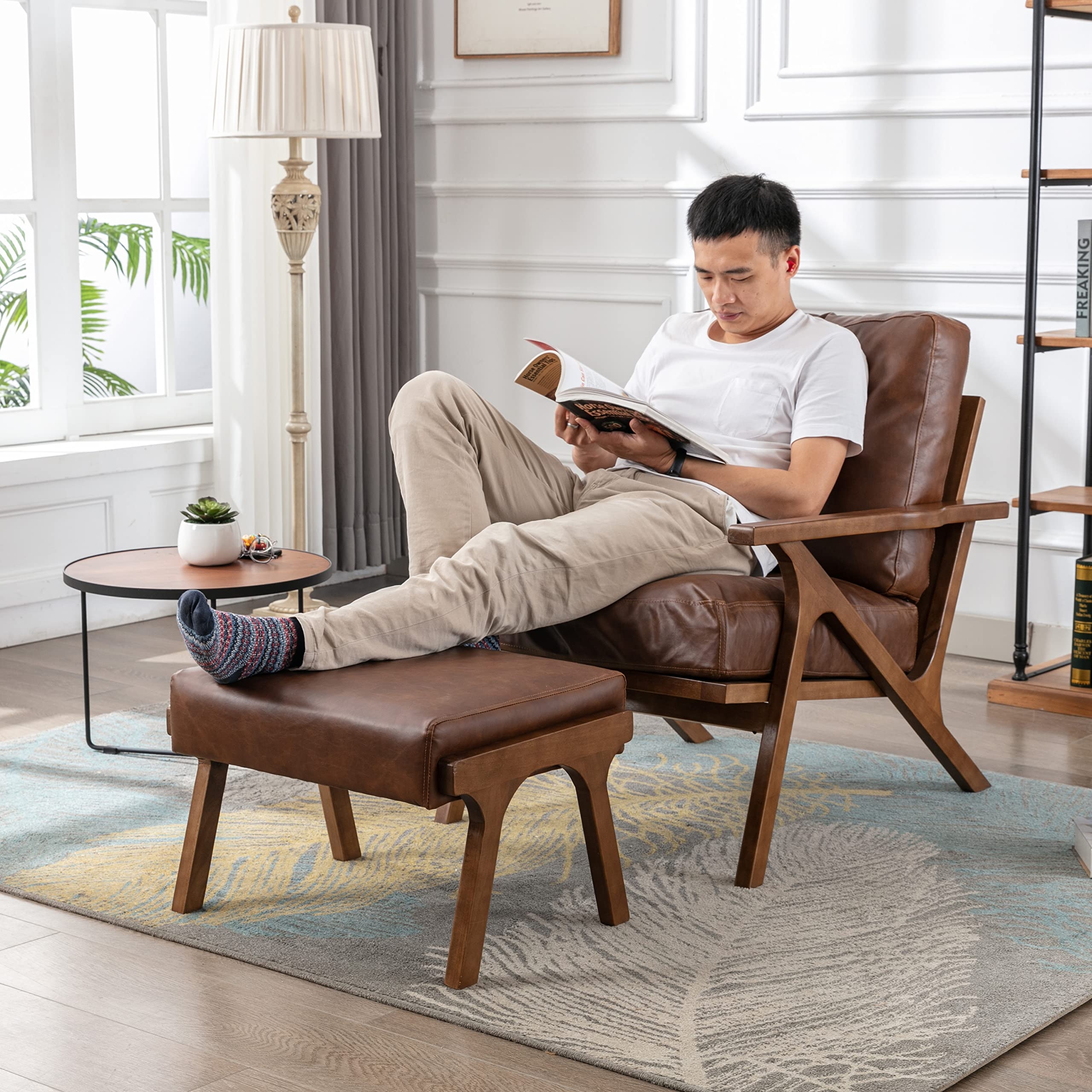 Mid Century Chair With Ottoman