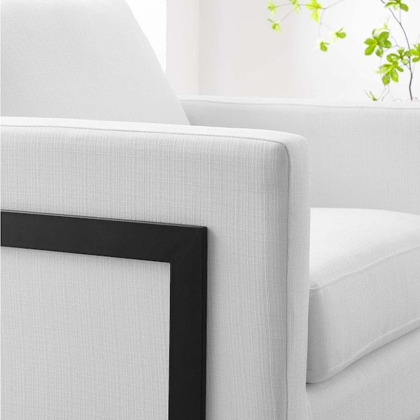 Accent Chair Exposed Frame Textured Weave Monochromatic Contrast