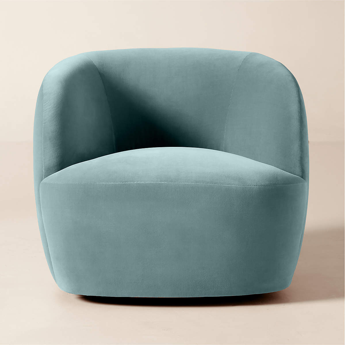 Accent Chair in Light Blue Velvet Organic Modern Glam