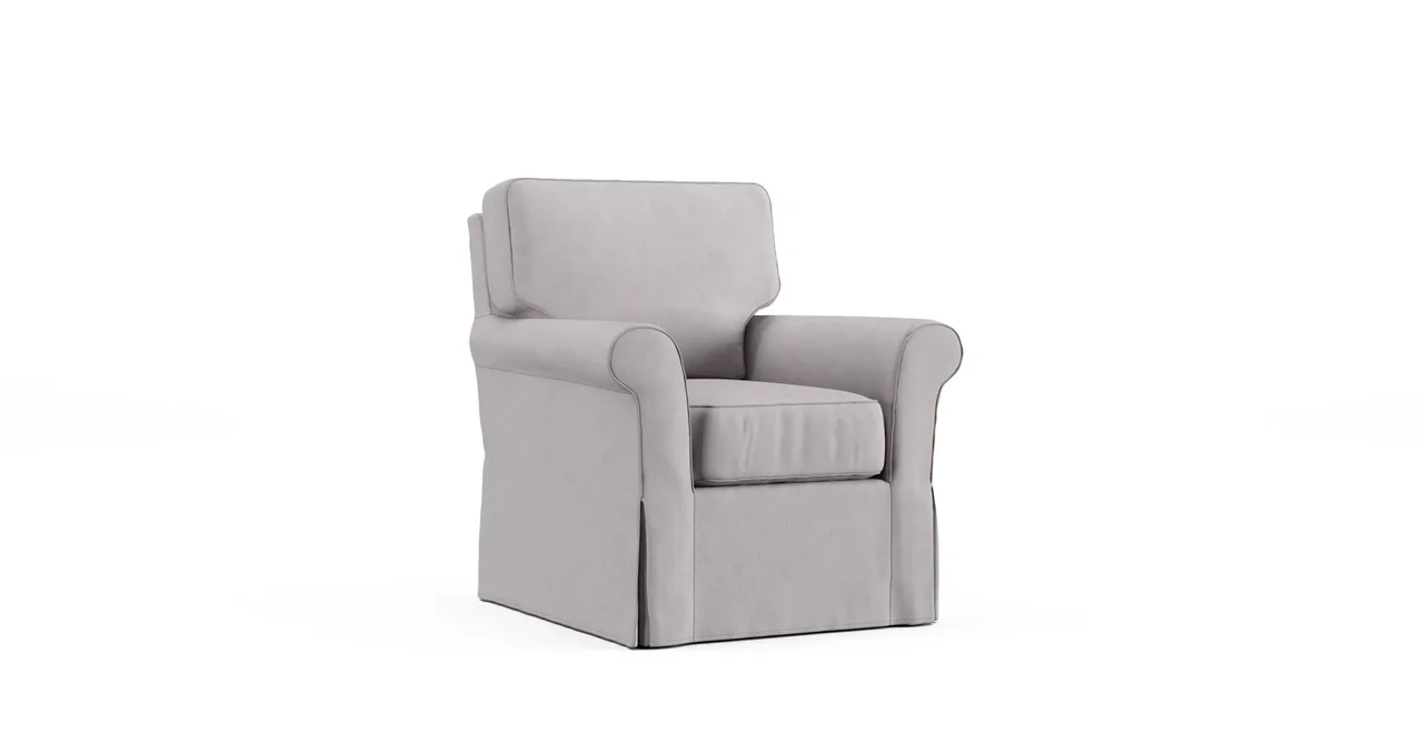 Accent Chair Rolled Arm Floor Length Grey Seating
