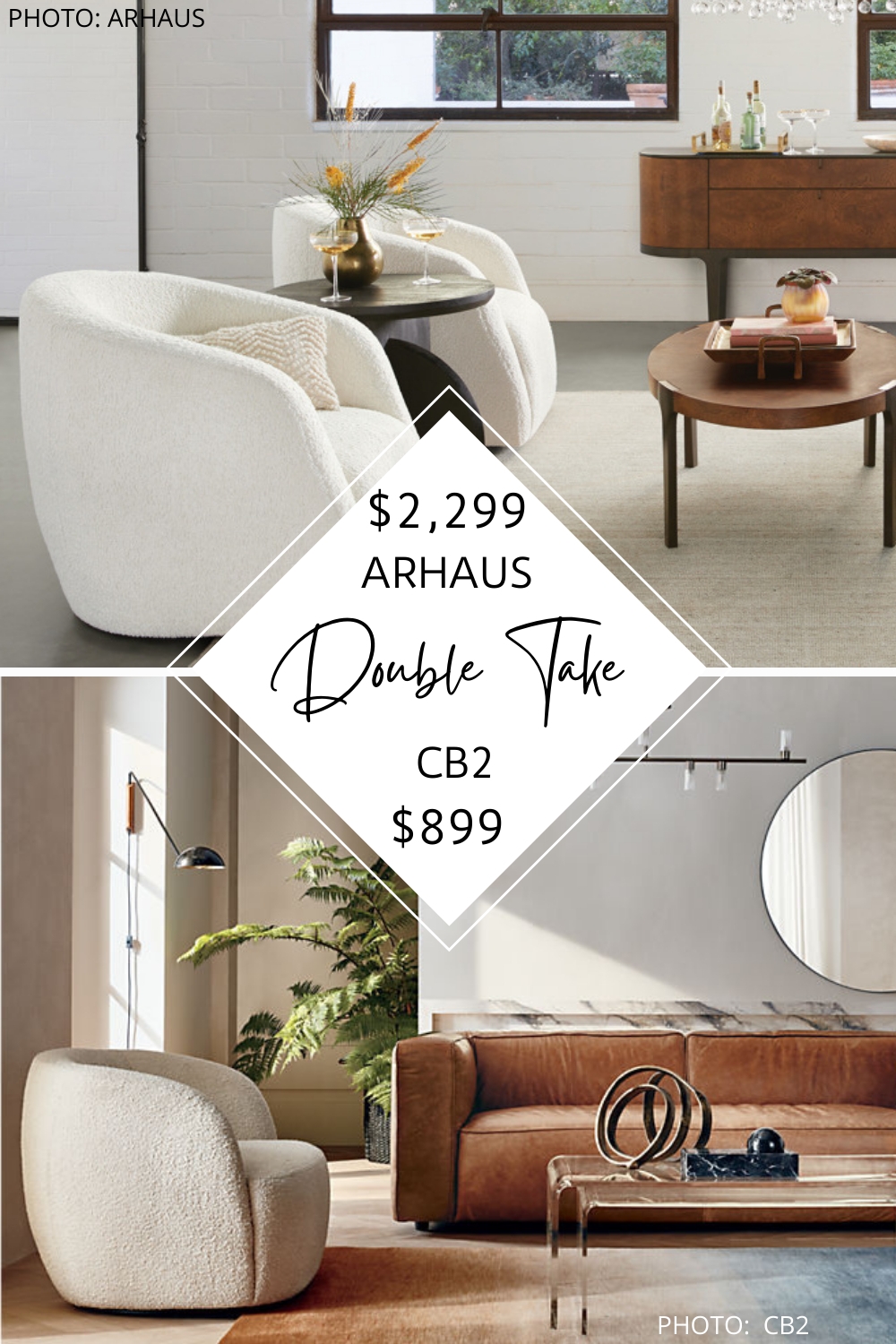 Accent Chair with Boucle Texture Arhaus Merrill Chair