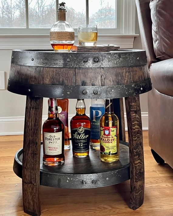 Whiskey Barrel End Table