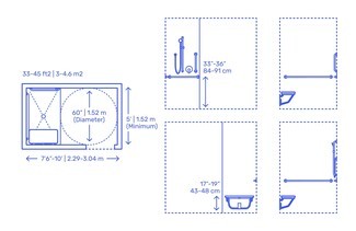 Accessible Bathroom Layout ADA Shower Seat Dimensions Plan