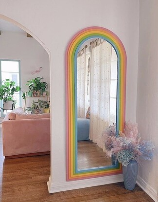 Arched Mirror: Rainbow Arched Frame Layered Concentric