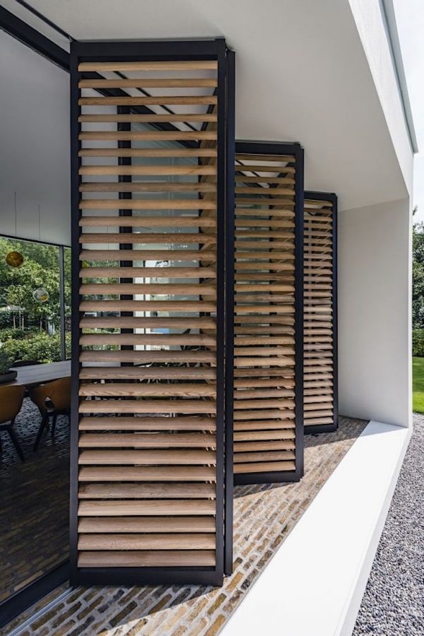 Architectural Folding Panels Louvred Slats Refined Privacy