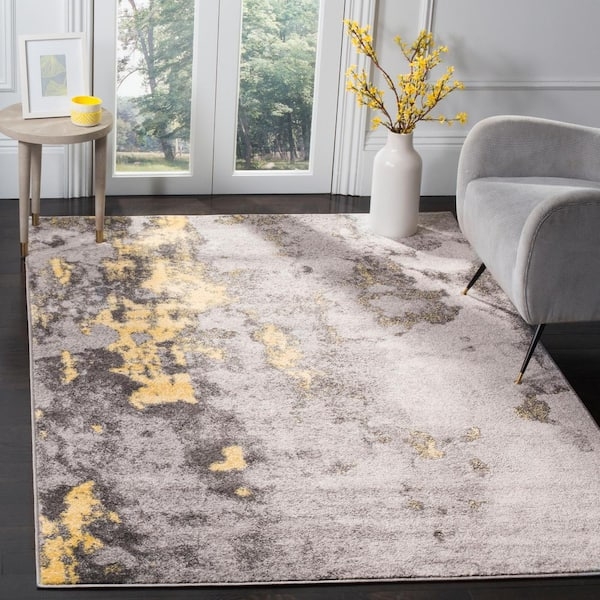 Area Rug Abstract Distressed Pattern in Transitional Style