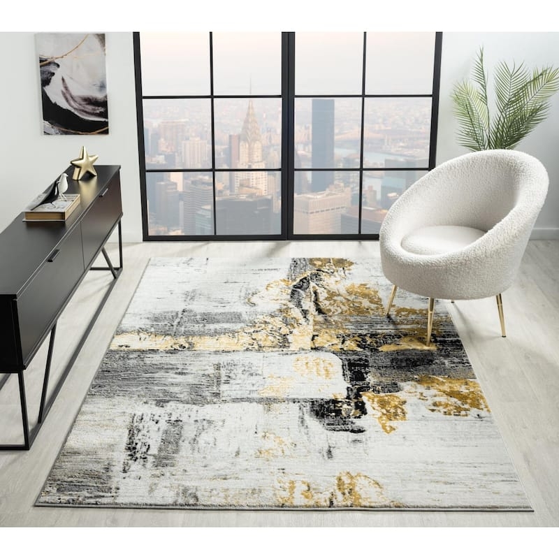 Area Rug Abstract Distressed Pattern Urban Modern Living Rug