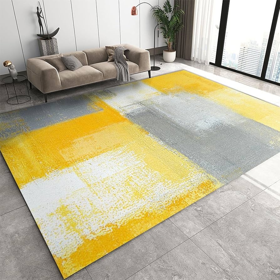 Area Rug Color Blocking and Modern Abstract Geometry