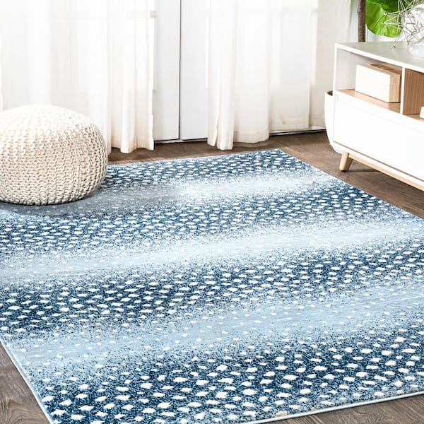 Area Rug featuring Blue Gradient Antelope Print Pattern