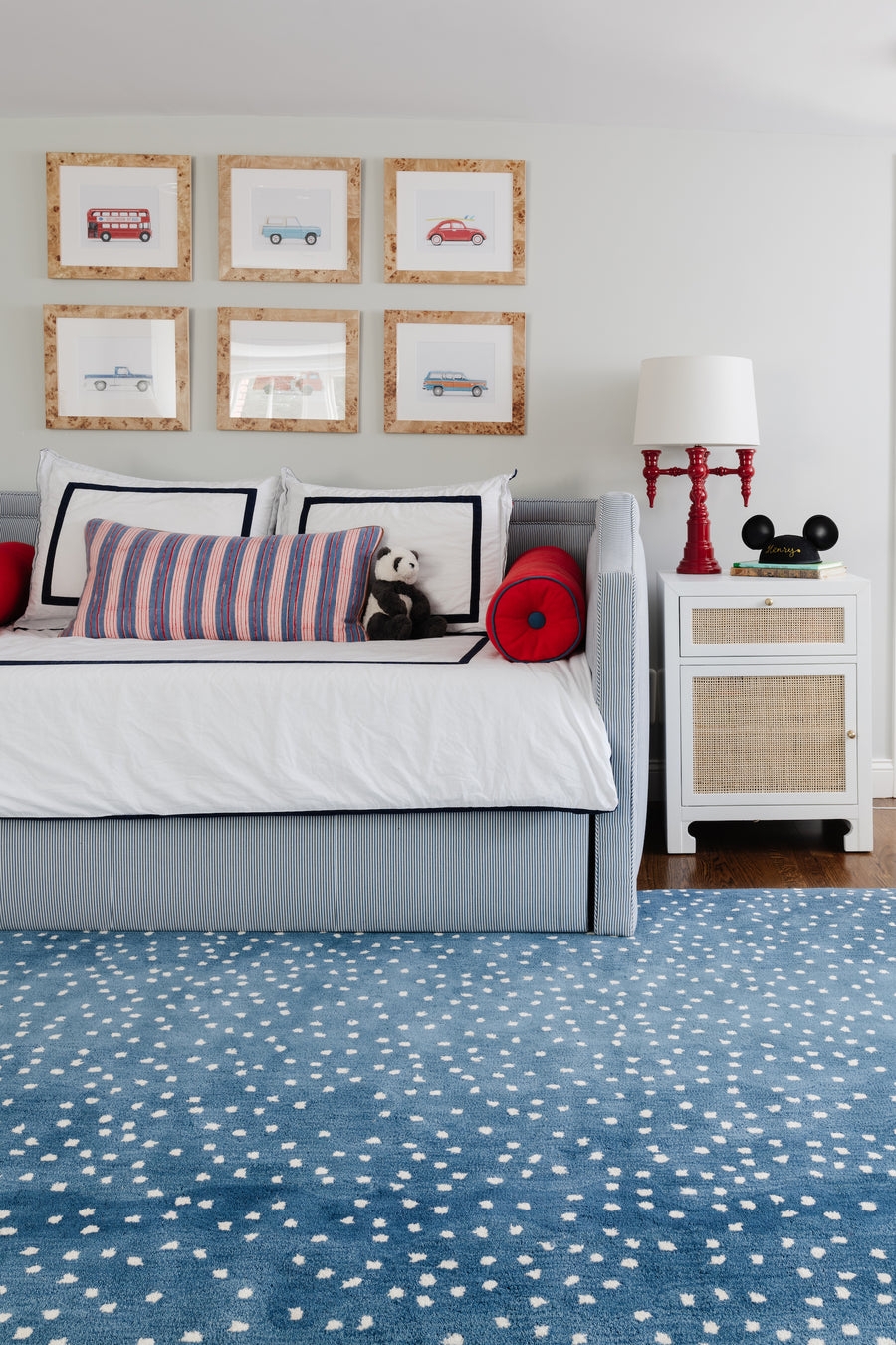 Area Rug featuring Navy White Contrast and Speckled Rug