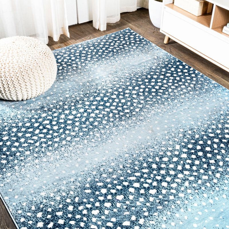Area Rug in Blue Colorway with Ombre Fade Pattern
