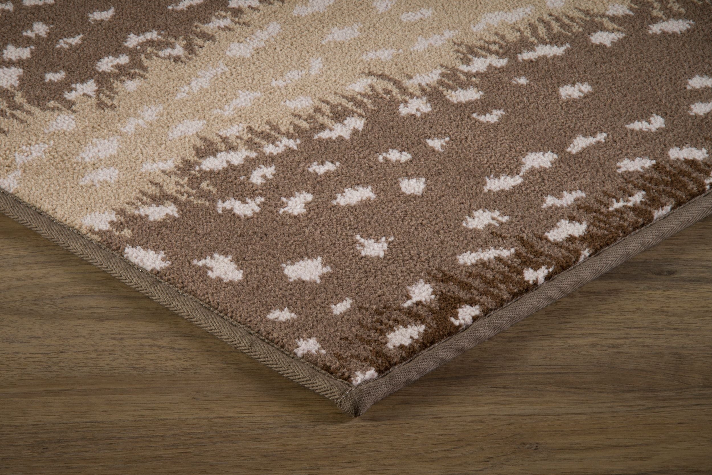 Area Rug in Chocolate Tones with Wool Blend Texture