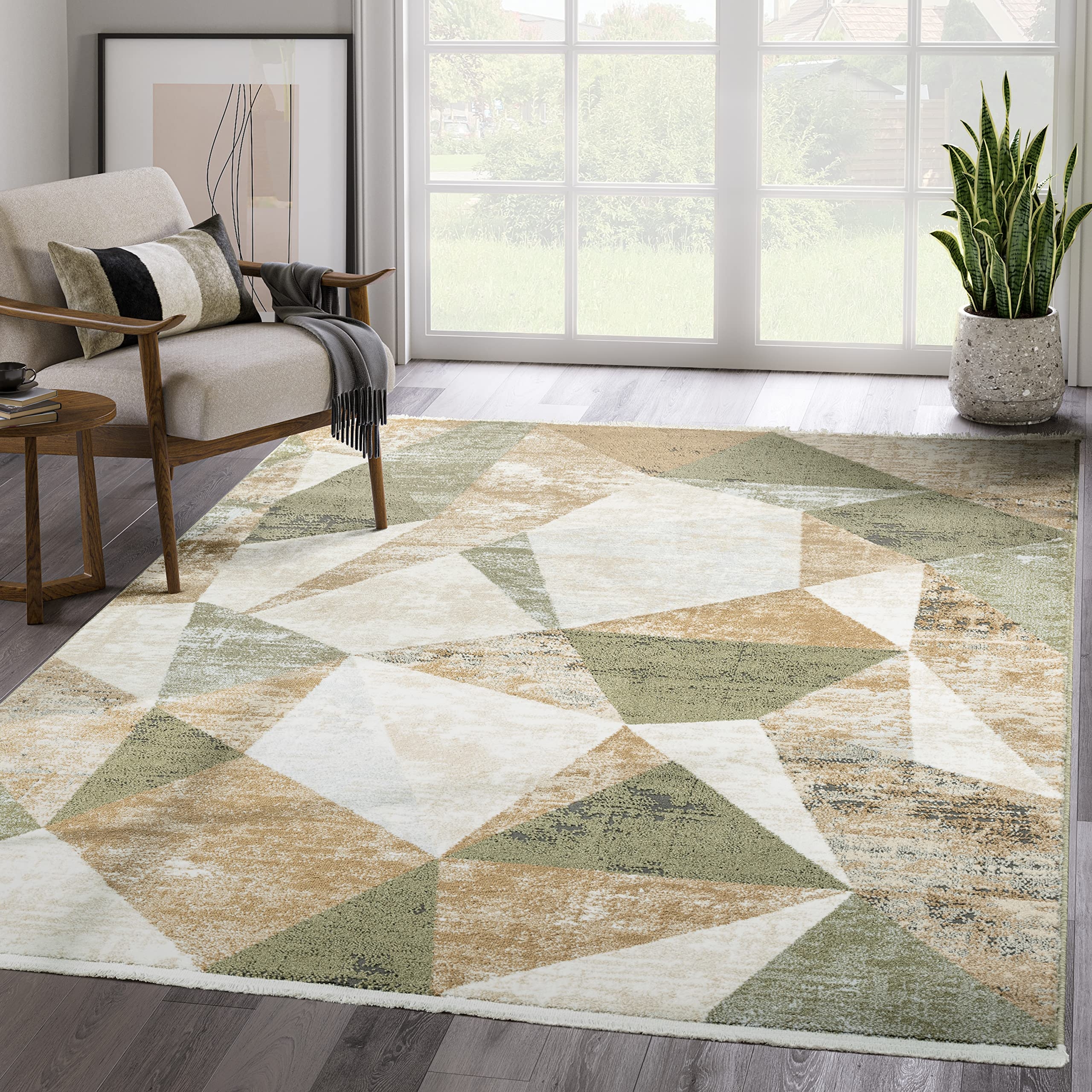 Cream And Green Carpet
