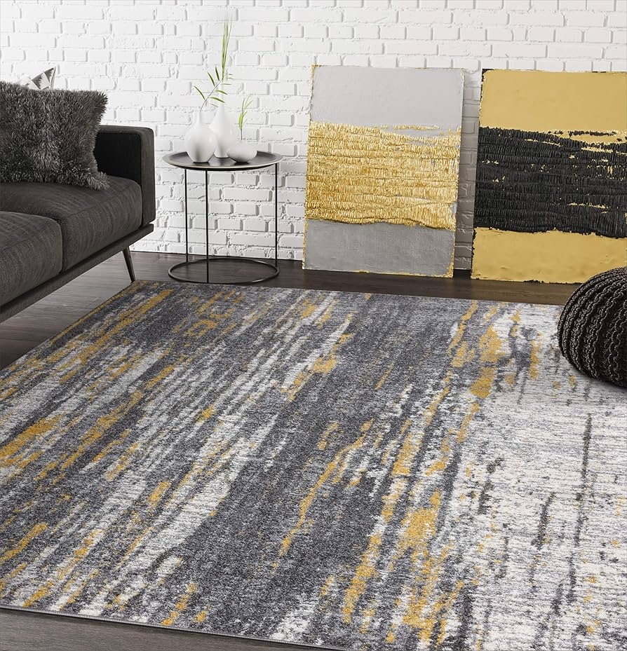 Area Rug Painted Effect for Industrial Loft Decor