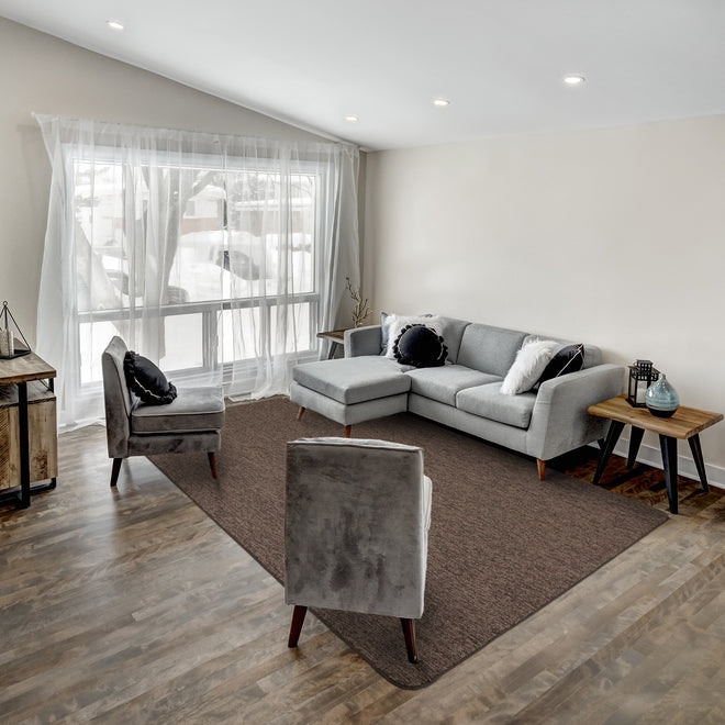 Area Rug: Pebble Gray Rug with Skid Resistant Backing