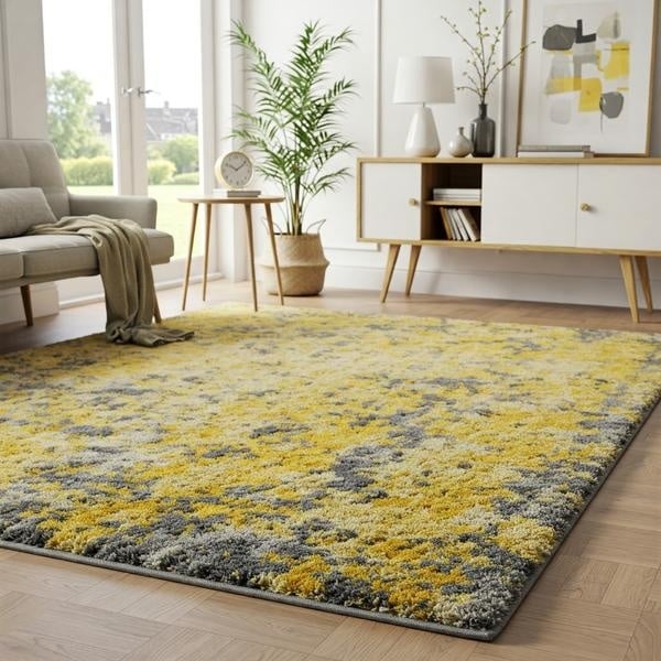 Area Rug Plush Mottled Texture for Mellow Home Decor
