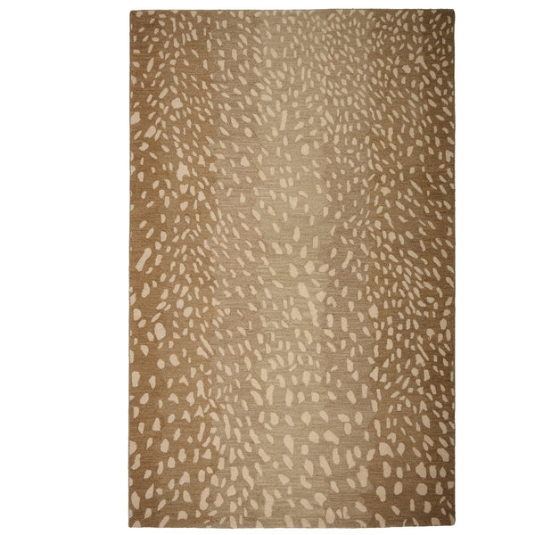 Area Rug with Gradient Effect and Neutral Safari Print