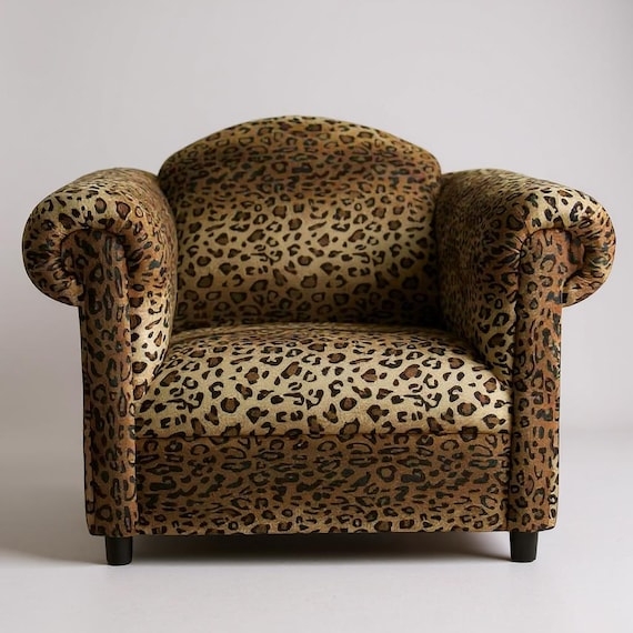 Armchair with Rolled Arms for Bold Patterned Lounge Chair