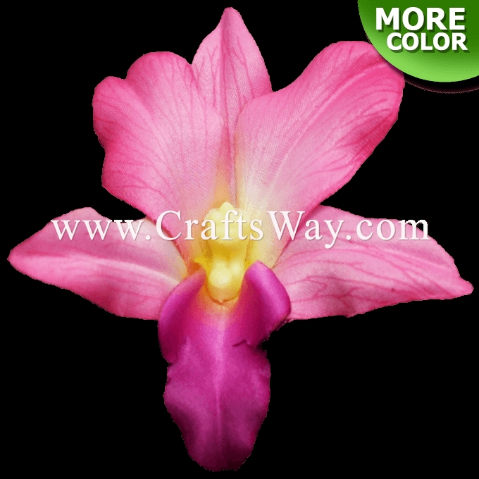 Artificial Orchid Vibrant Pink Textured Veins 3.5 Inch Bloom Accent