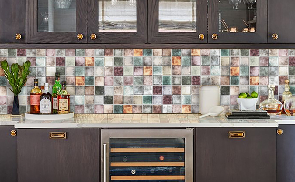 Backsplash Tile Multi Tonal Glass and Earth Tone Kitchen Tile