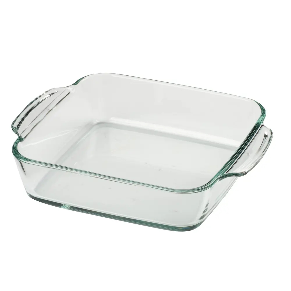 Baking Dish with Square Profile and Clear Glass Rim