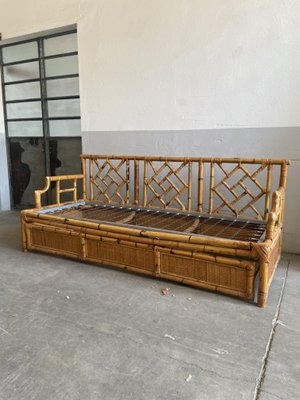 Bamboo Sofa Frame Geometric Fretwork Italian Bamboo Sofa