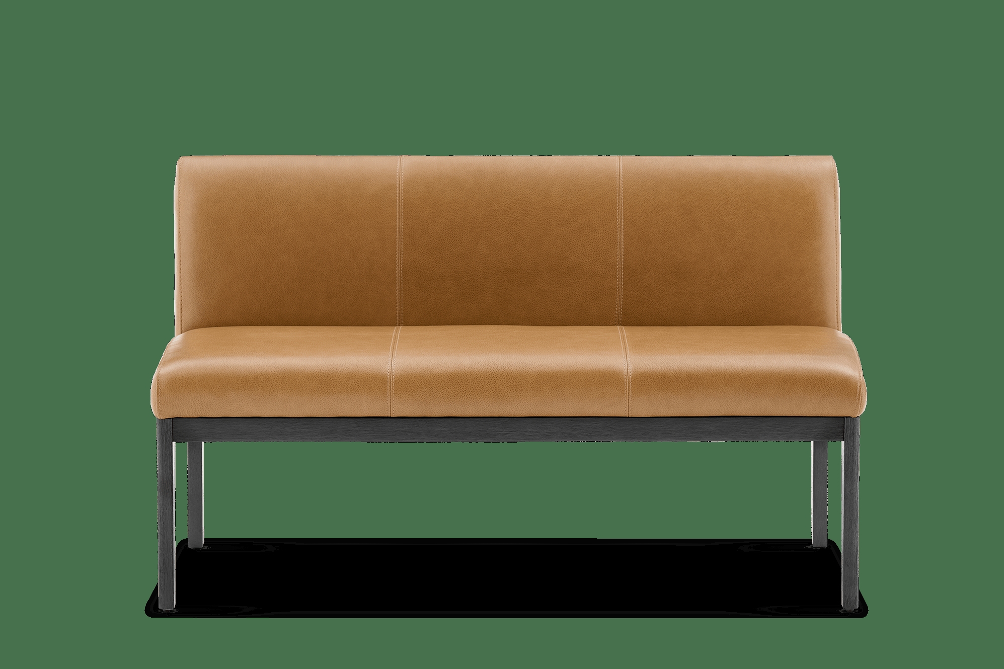 Banquette Bench featuring Caramel Tan Panel Stitching and Armless Design